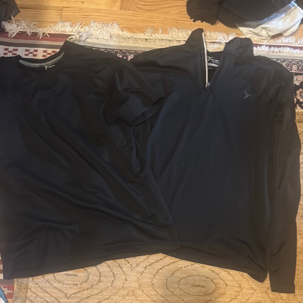 Old navy active Black Athletic Tops - Short Sleeve Tee & Quarter Zip Pullover